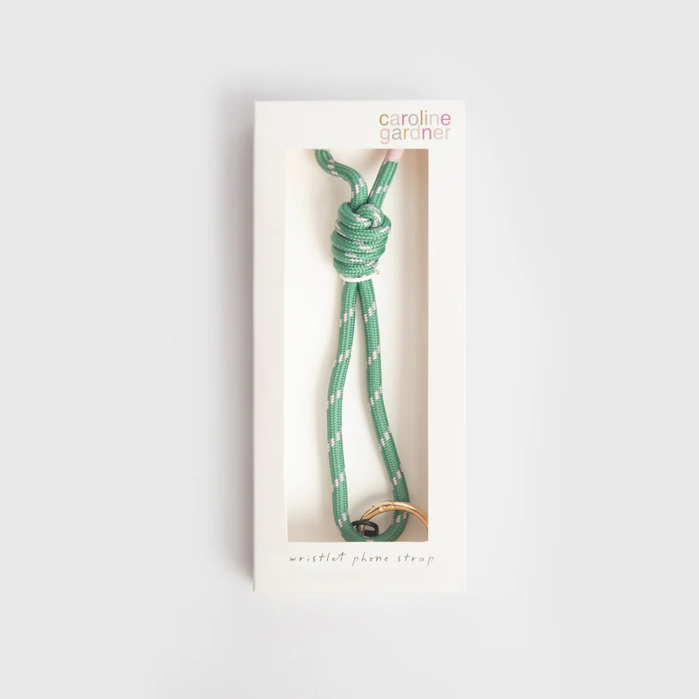 Caroline Gardner Green/Pink Cord Wristlet Phone Strap