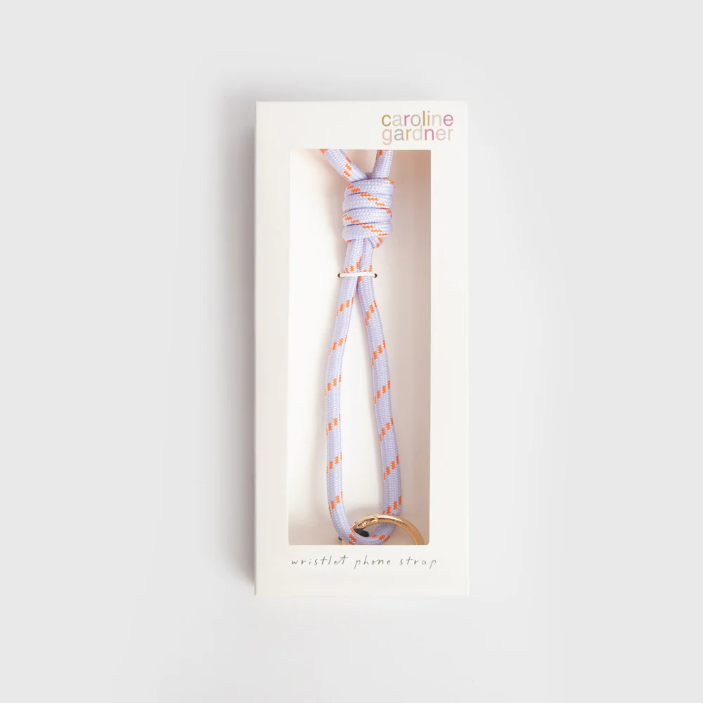 Caroline Gardner Lilac/Orange Cord Wristlet Phone Strap