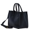 Ashwood Leather Medium Structured Tote Bag with Detachable Strap and Pouch - Black S02
