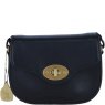 Ashwood Leather Twist Lock Small Saddle Bag - Black L32