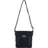Ashwood Leather Twist Lock Croosbody Bag with Zip Top Closure - Black L33