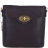Ashwood Leather Twist Lock Crossbody Bag with Zip Top Closure - Brown L33