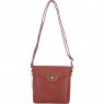 Ashwood Leather Twist Lock Crossbody Bag with Zip Top Closure - Tan L33