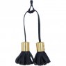 Ashwood Leather Bag Charm - Black L40