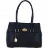 Ashwood Leather Twist Lock Large Shoulder Handbag - Black L39