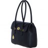 Ashwood Leather Twist Lock Large Shoulder Handbag - Black L39