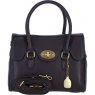 Ashwood Leather Twist Lock Medium Shoulder Handbag - Brown L38