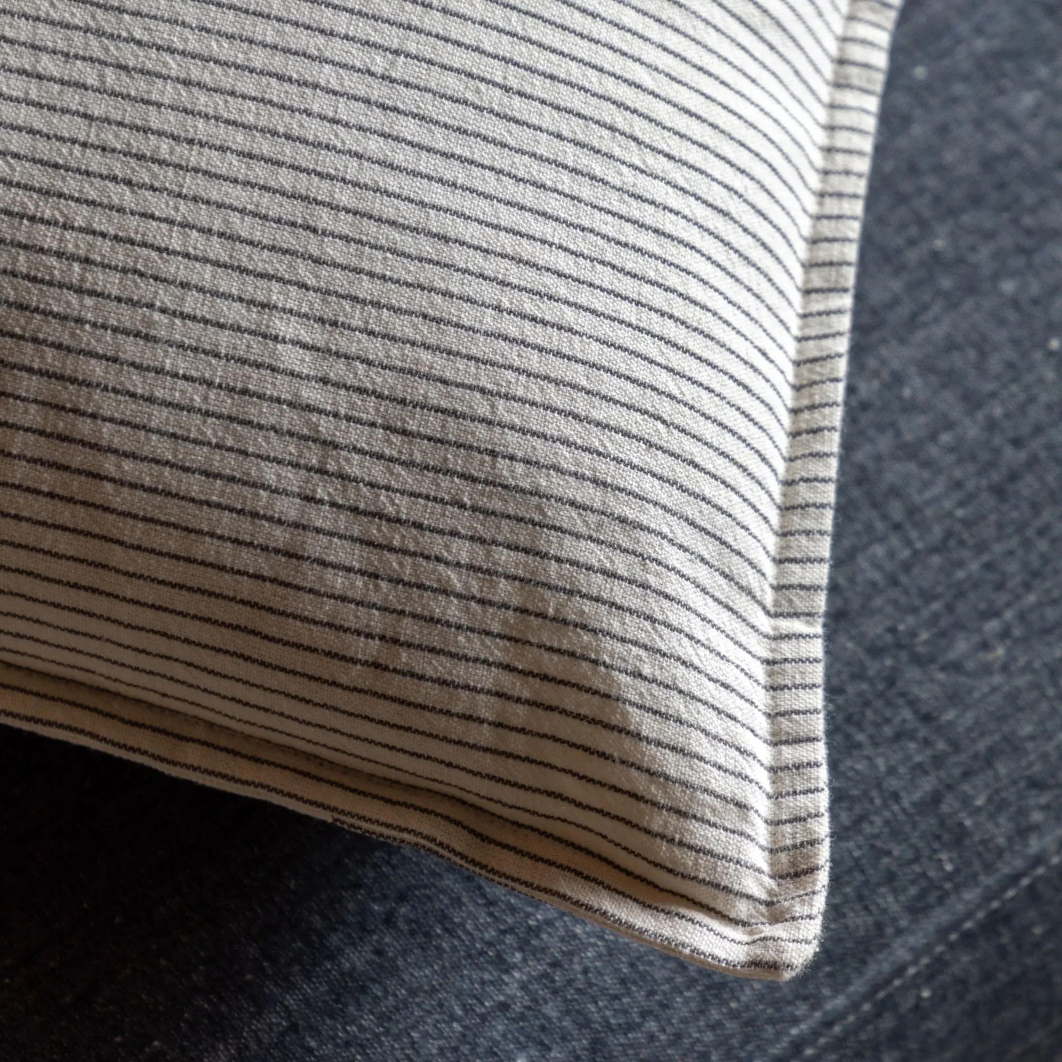 Fairford Woven Stripe Cushion Cream 45x45cm