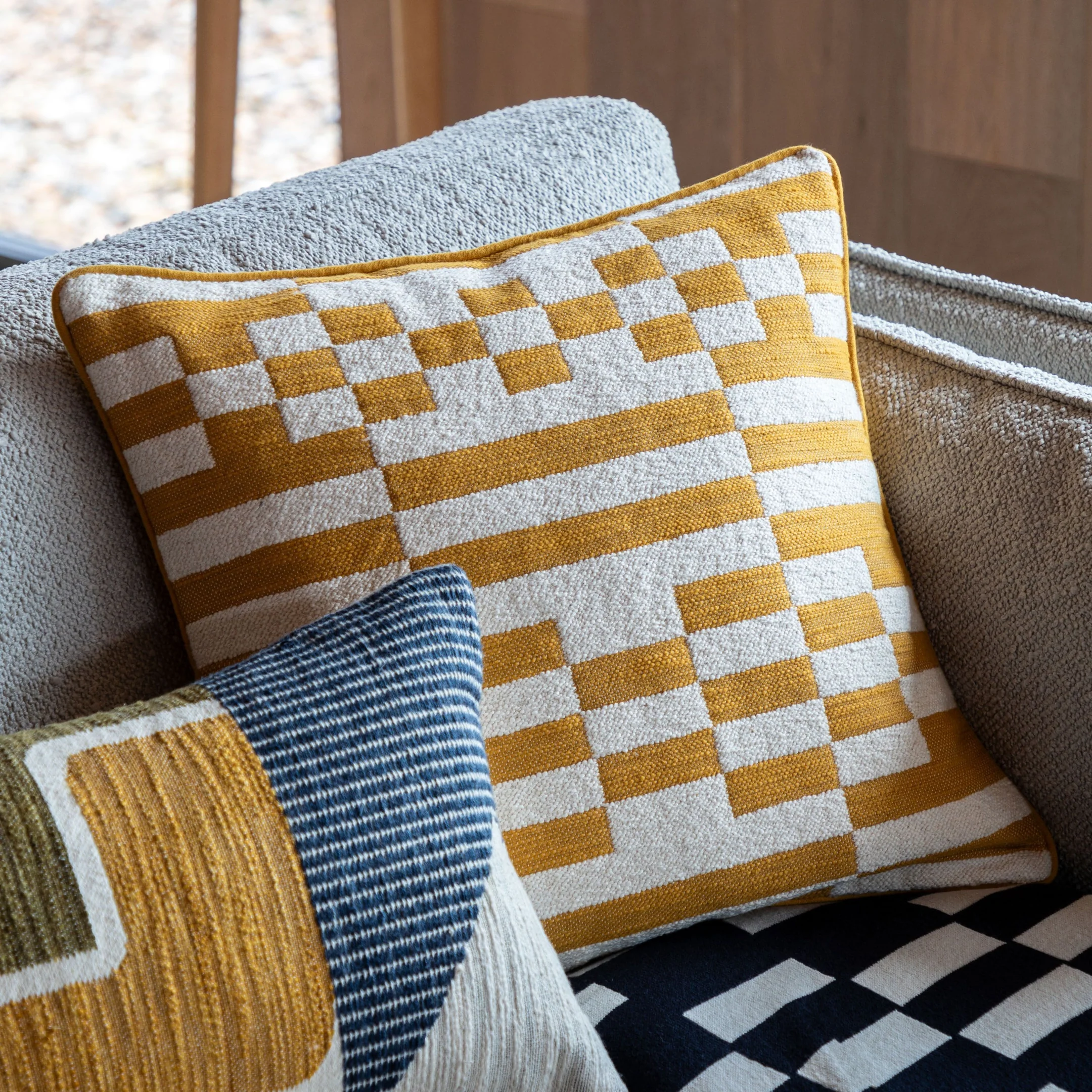 Gallery Direct Gallery Direct Lohko Woven Cushion - Ochre