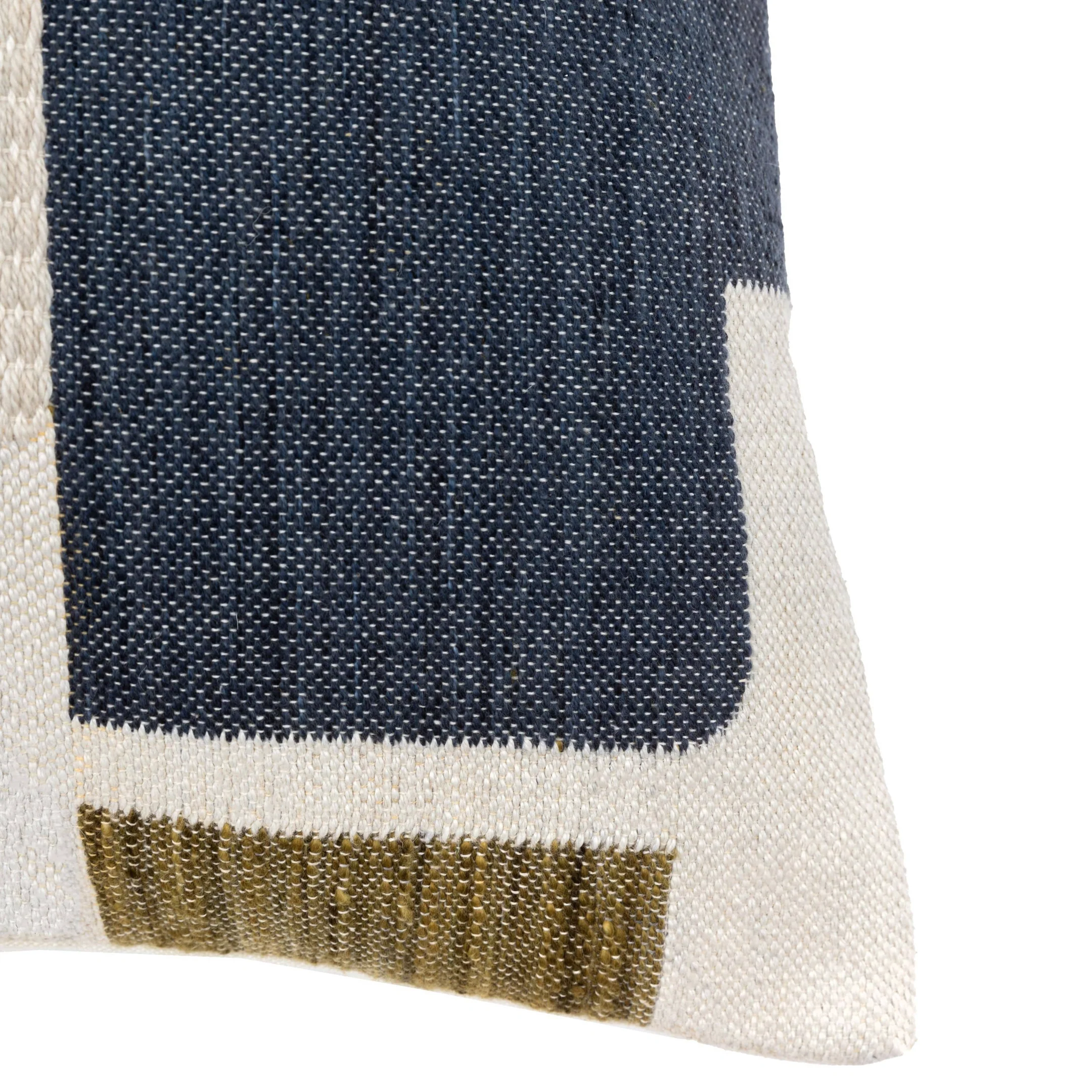 Gallery Direct Quinn Jaquard Cushion - Ochre & Navy
