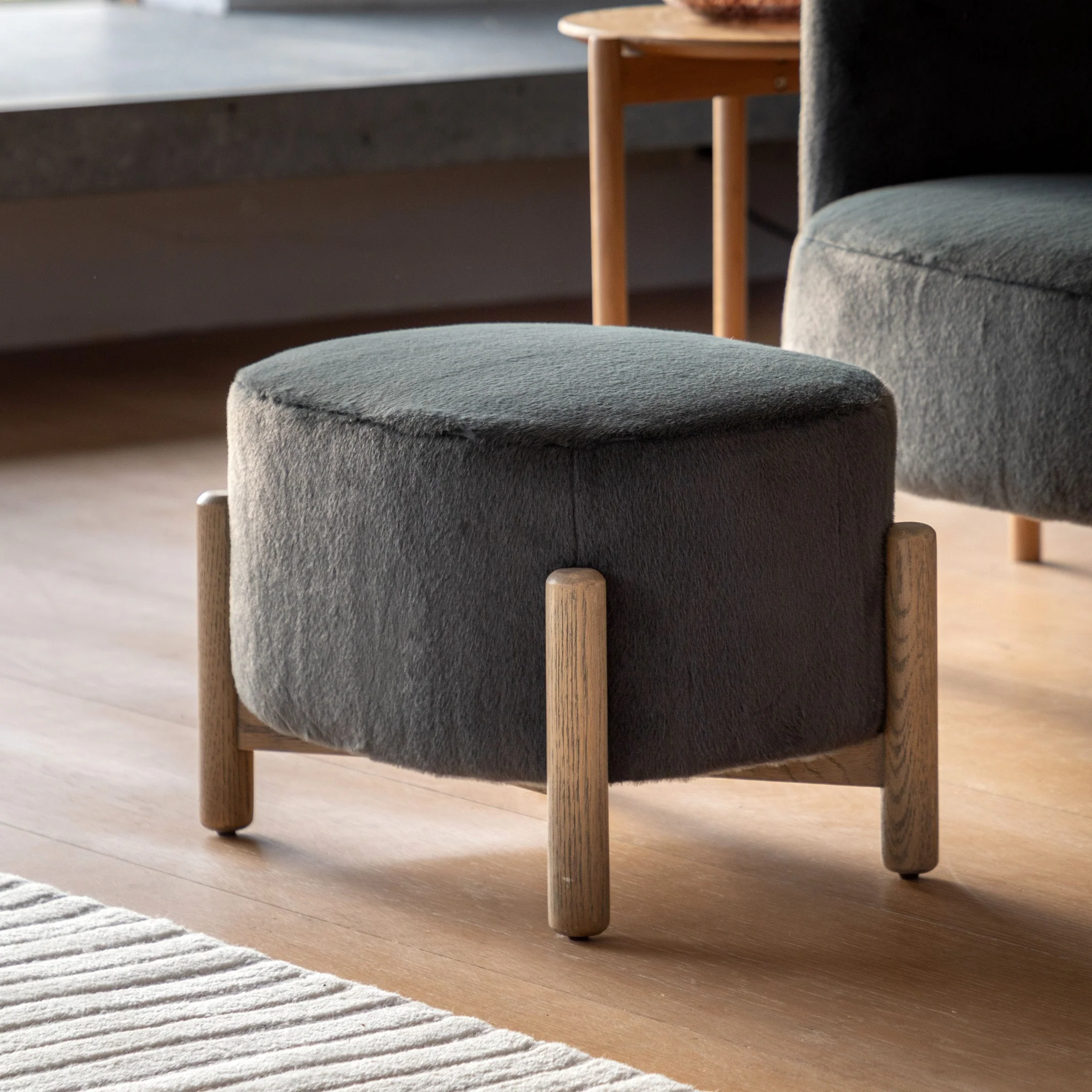 Gallery Direct Tindon Footstool - Alaska Graphite