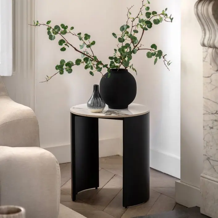 Gallery Direct Marzio Side Table - Black/White