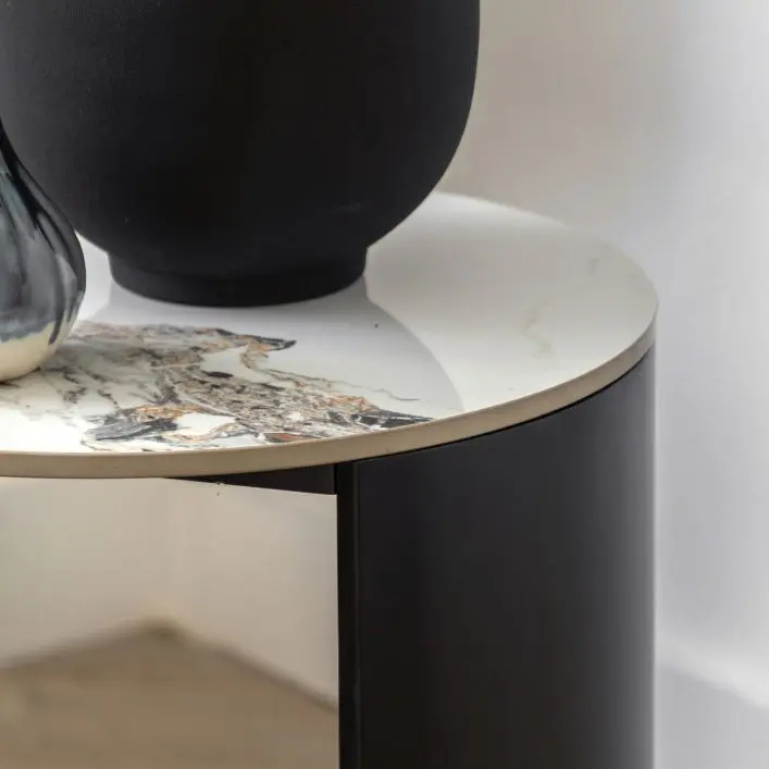 Gallery Direct Marzio Side Table - Black/White