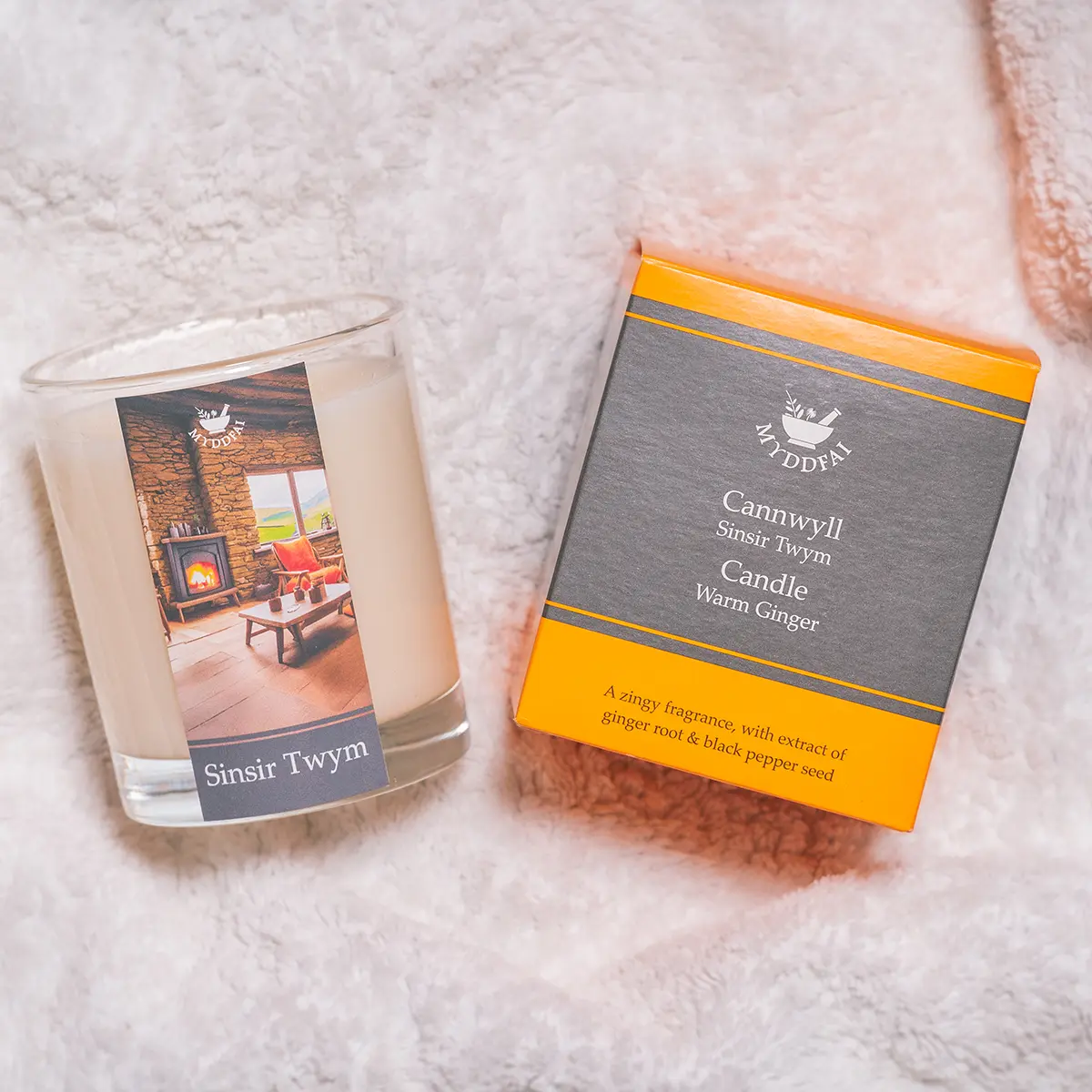 Myddfai Sinsir Twym / Warm Ginger Candle