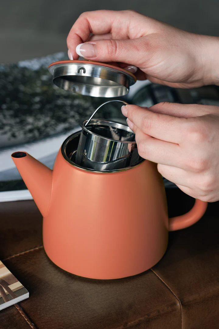 Grunwerg Café Ole Kelham Double Wall Teapot 600ML Red