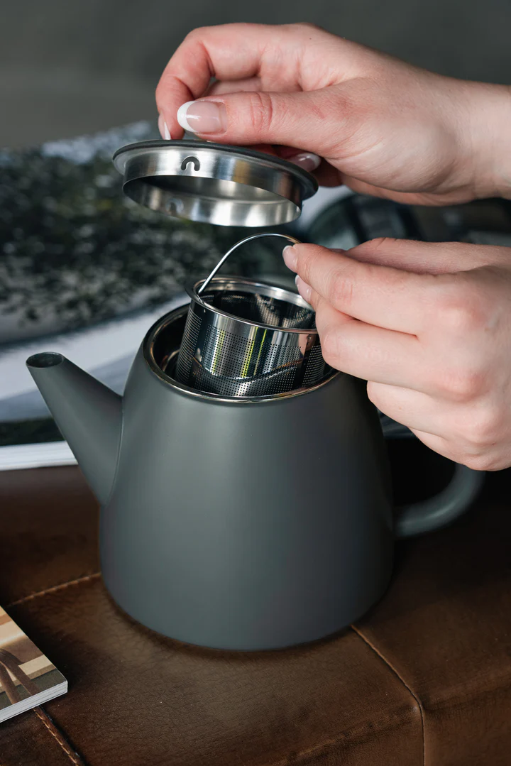 Grunwerg Café Ole Kelham Double Wall Teapot 600ML Grey