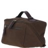 Fenland Canvas & Leather Wash Bag - Brandy/Green FEN759
