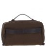 Fenland Canvas & Leather Wash Bag - Brandy/Green FEN759
