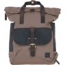 Fenland Canvas & Leather Backpack - Mud/Grey FEN755