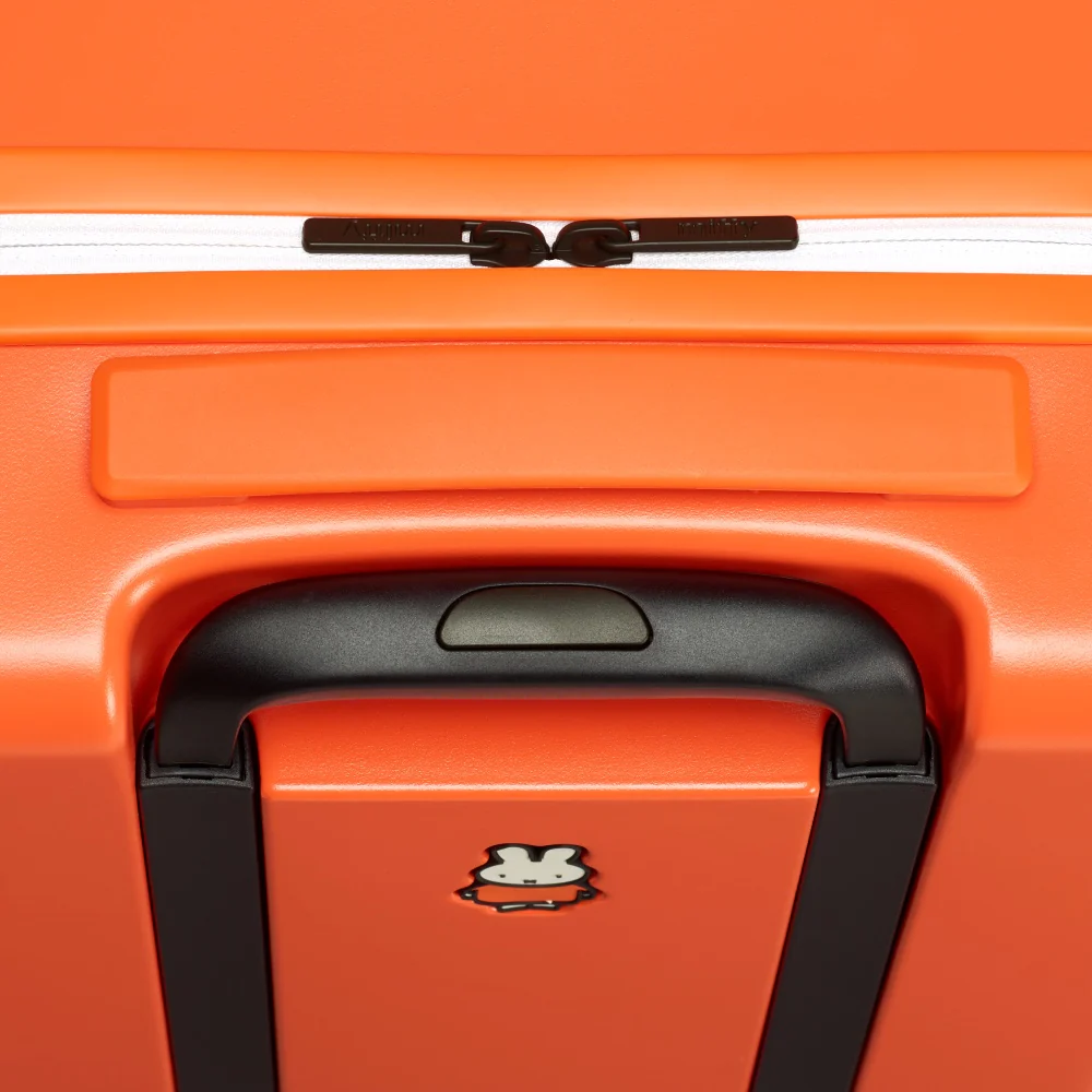 Miffy Cabin 4 Wheel Trolley Case - Orange with White Bunny