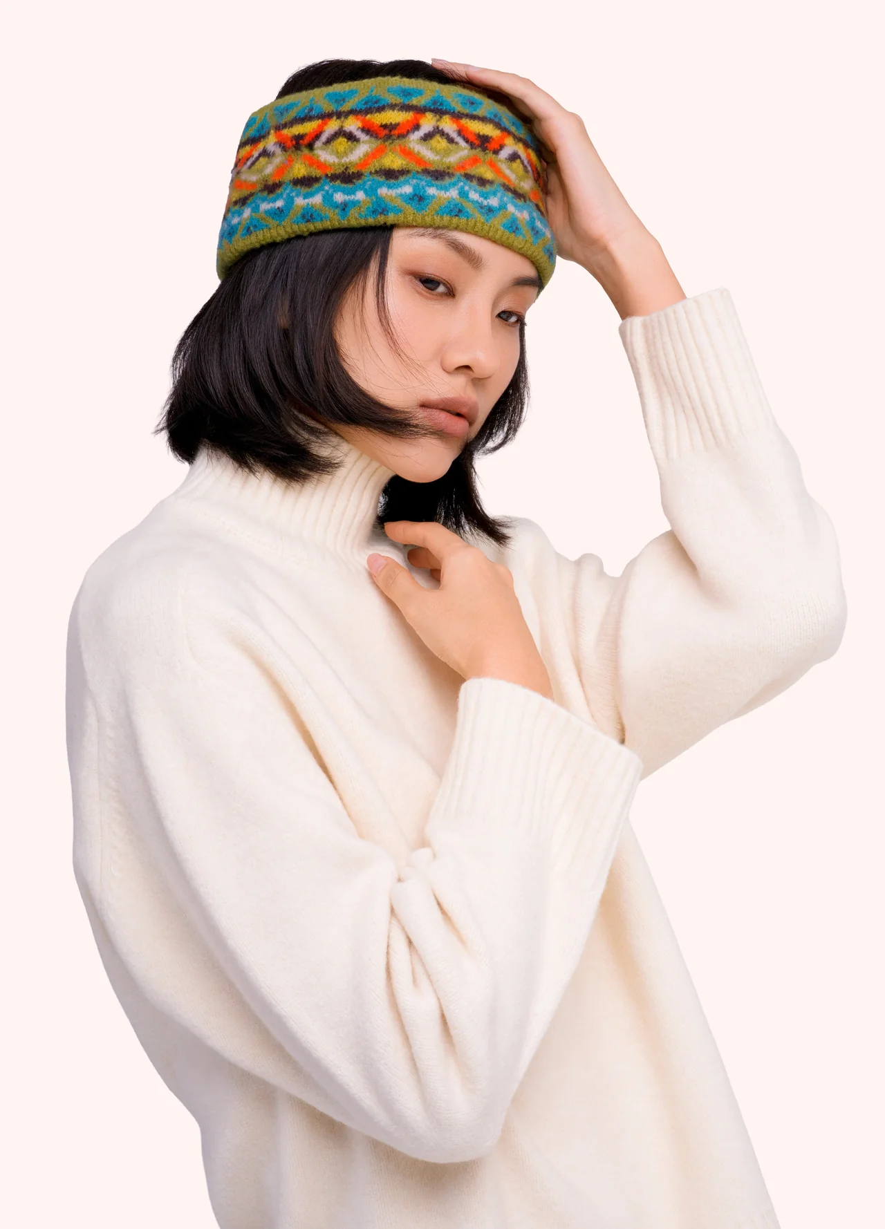 Powder Fair Isle Headband - Teal Mix