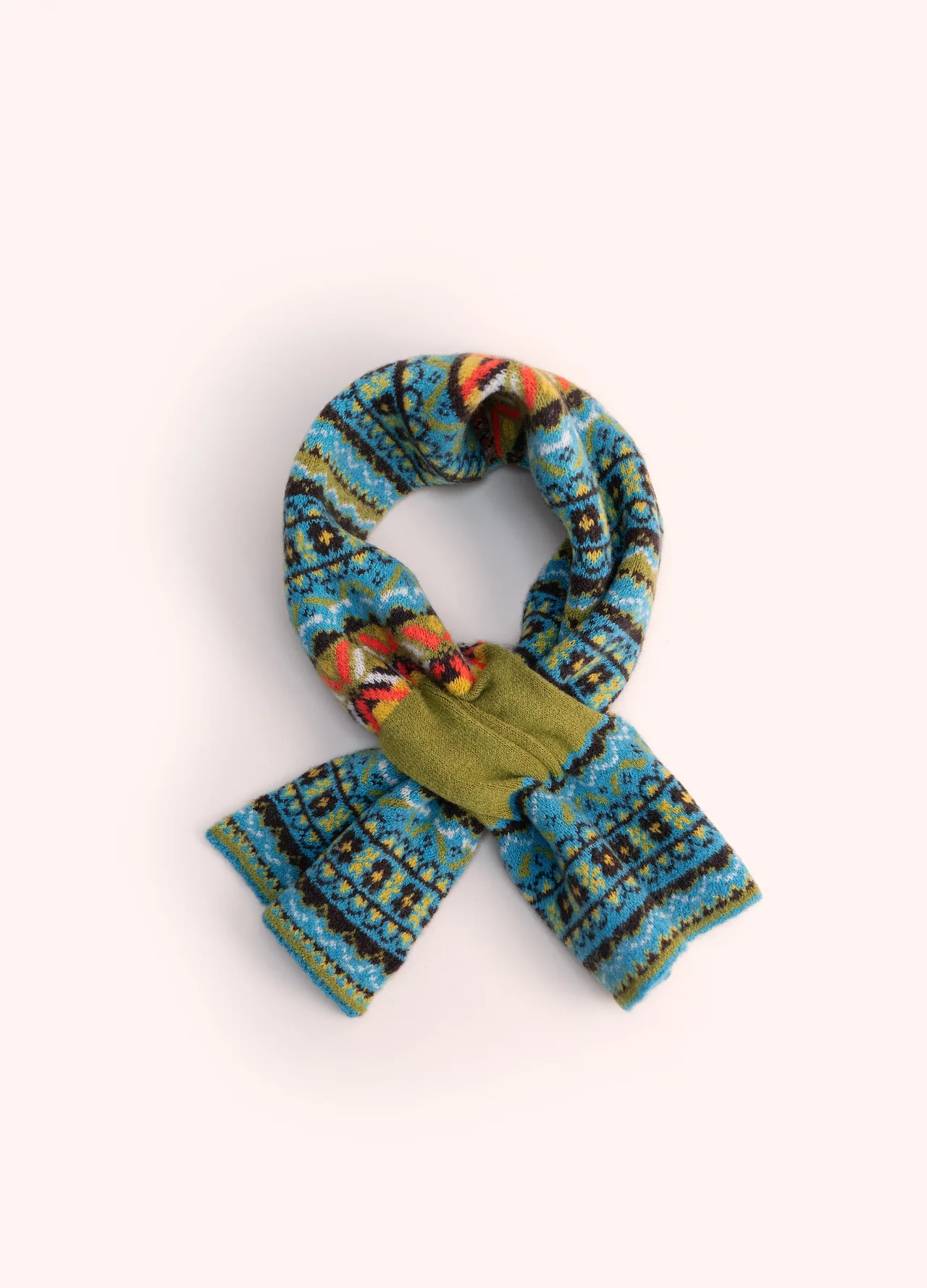 Powder Fair Isle Scarf - Teal Mix