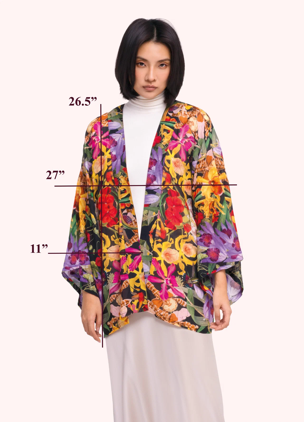 Powder Botanical Kaleidescope Short Kimono Jacket