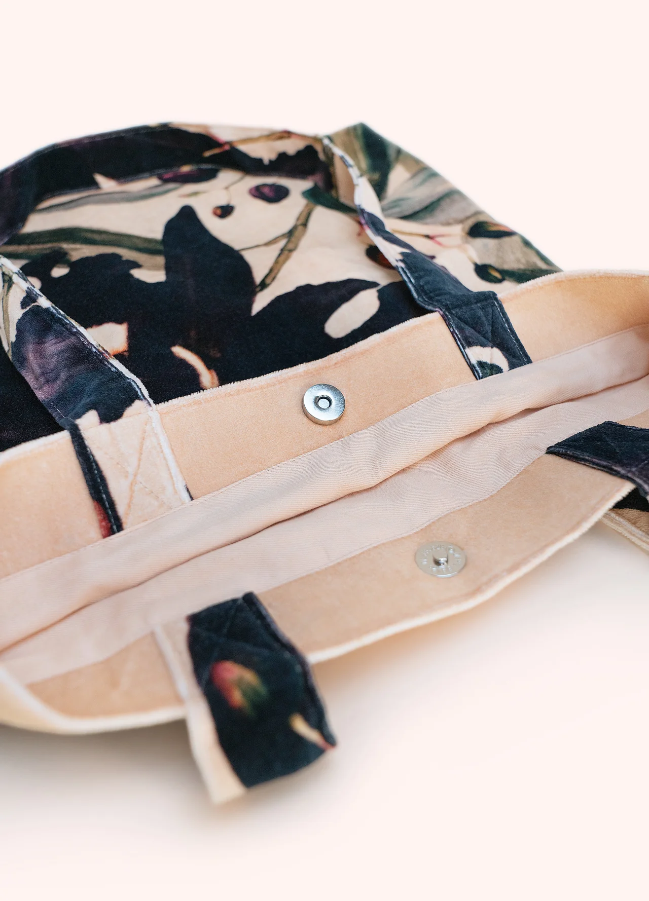 Powder Velvet Tote Bag - Midnight Orchid