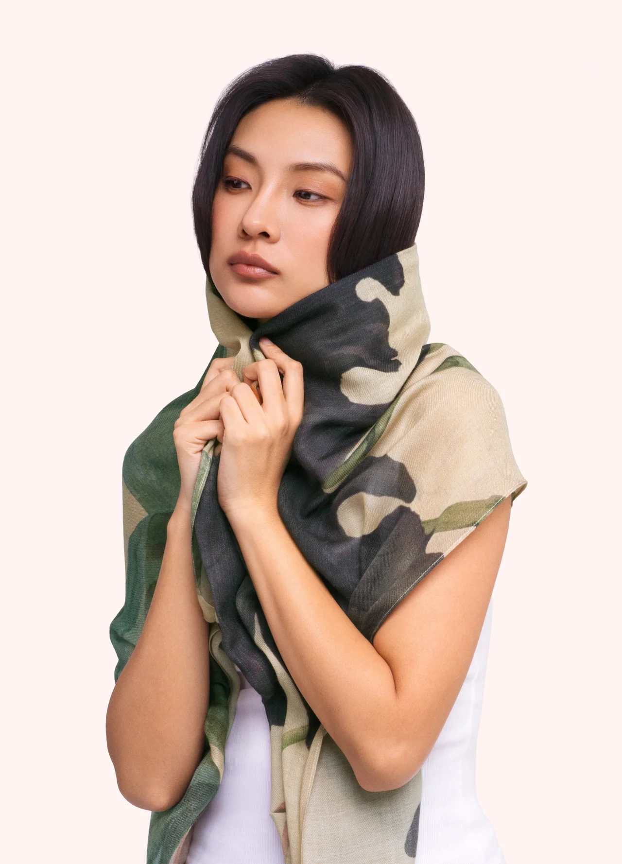 Powder Powder Wool Mix Scarf - Midnight Orchid