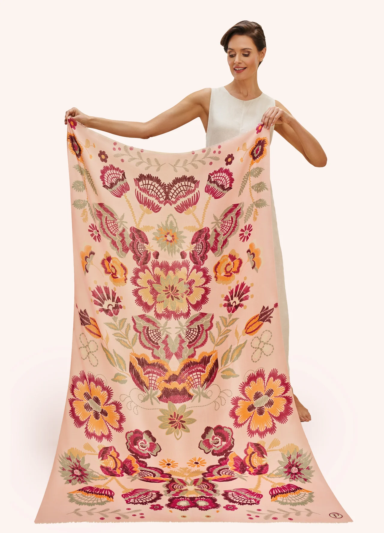 Powder Powder Printed Floral Symmetry Scarf