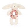 Jellycat Blossom Cream Bunny Berry Ring Rattle
