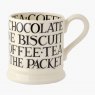 Emma Bridgewater Black Toast All Over Writing 1/2 Pint Mug