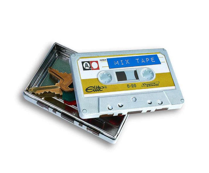 Vintage Cassette Tapes Storage Tin