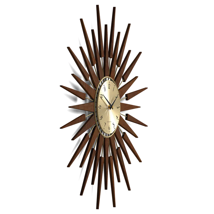 Newgate Pluto Starburst Clock - Dark Wood