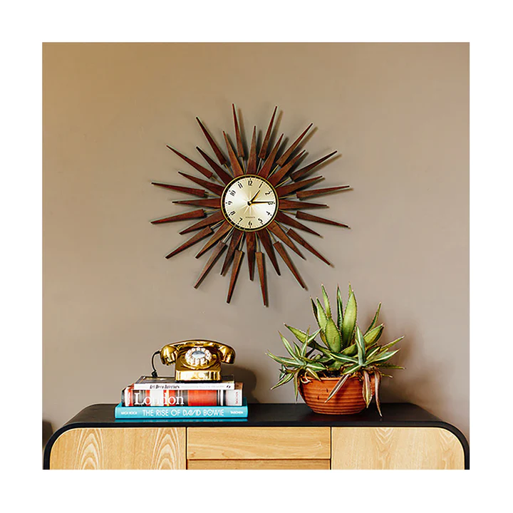 Newgate Pluto Starburst Clock - Dark Wood