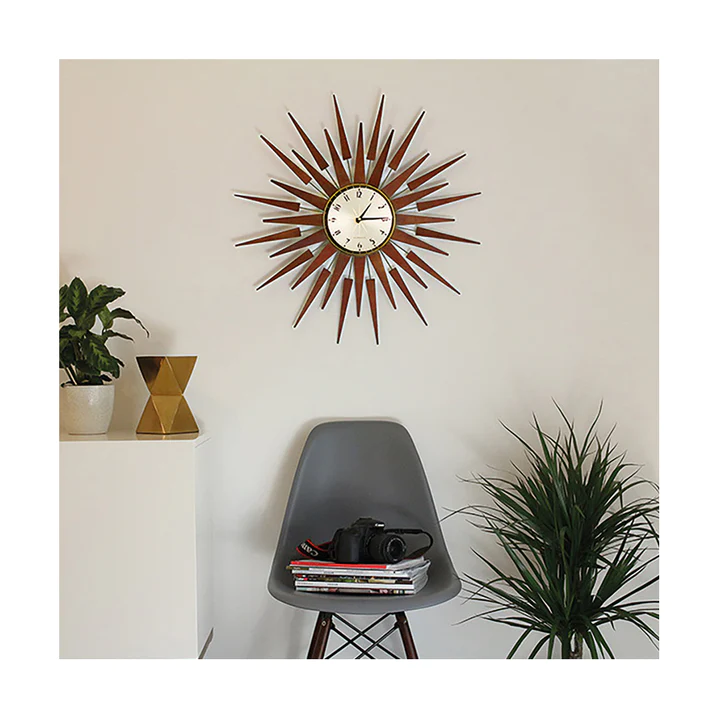 Newgate Pluto Starburst Clock - Dark Wood