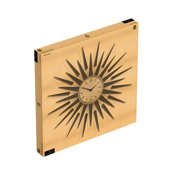 Newgate Pluto Starburst Clock - Dark Wood