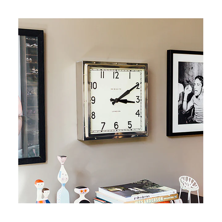 Newgate Quad Wall Clock in Stainless Steel