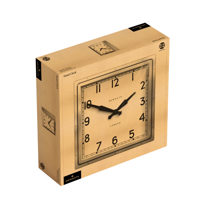 Newgate Quad Wall Clock in Stainless Steel