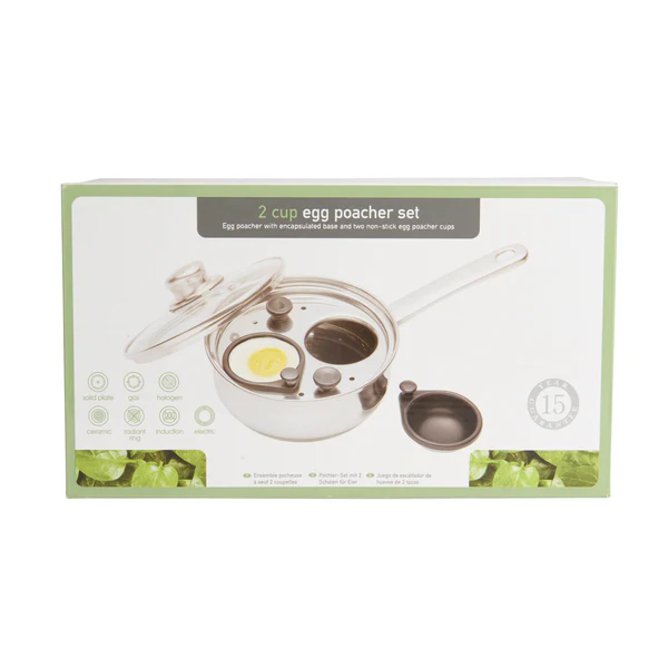 KitchenCraft Stainless Steel Two Hole Egg Poacher