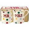 Emma Bridgewater Polka Dot Mr & Mrs Set of 2 Half Pint Mug Boxed