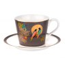 Sara Miller Chelsea Collection Tea Cup & Saucer Dark Grey