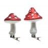 Set of 3 Glass Mushroom on Clip