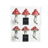 Set of 3 Glass Mushroom on Clip