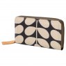 Orla Kiely Ashwood 8 Card Zip Large Leather Purse - Tan