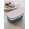 Garden Trading D/C   Butter Dish With Wooden Lid Dorset Blue Enam