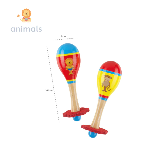 Orange Tree Lion & Monkey Maraca Set