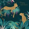 Sara Miller Happy Birthday Greetings Card - Leopards