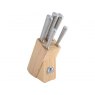 Sabatier 5pc Knife Set With Rubberwood Block